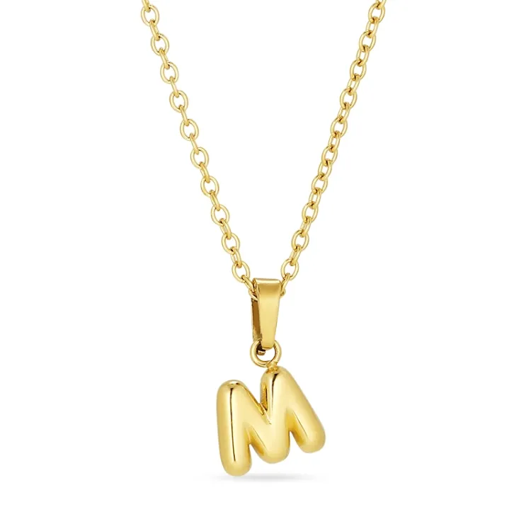 waterproof letter m ketting in verguld staal - OCEANA