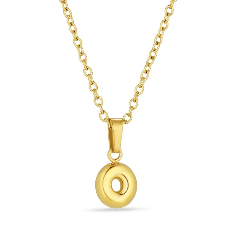 waterproof letter o ketting in verguld staal - OCEANA