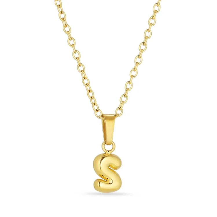 waterproof letter s ketting in verguld staal - OCEANA