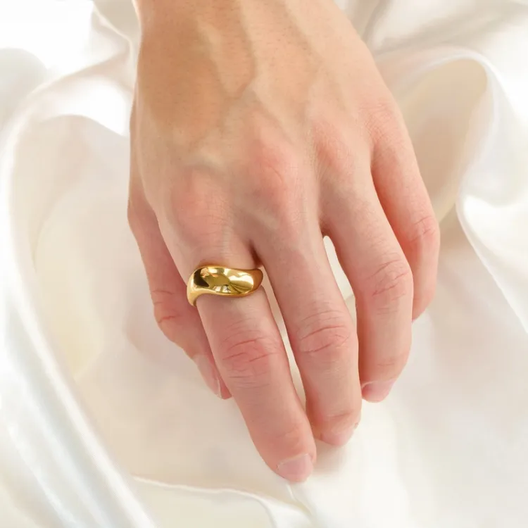 waterproof ring in verguld staal - OCEANA