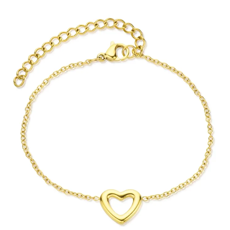 waterproof hart armband in verguld staal - OCEANA