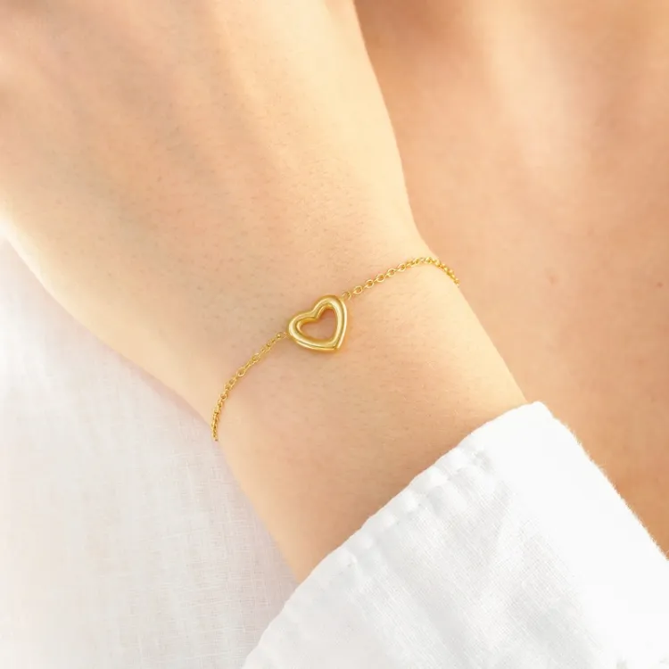 waterproof hart armband in verguld staal - OCEANA