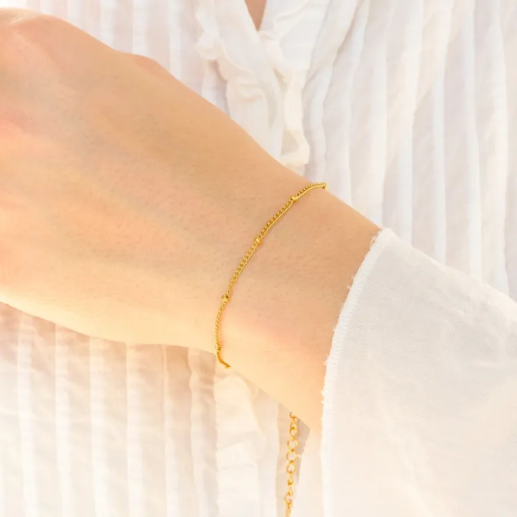waterproof armband in verguld staal  x 2,2 mm  - OCEANA
