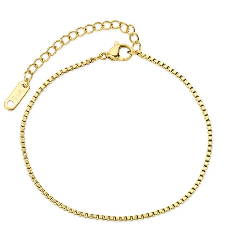 waterproof armband in verguld staal 17 cm + 5 cm x 1,7 mm  - OCEANA