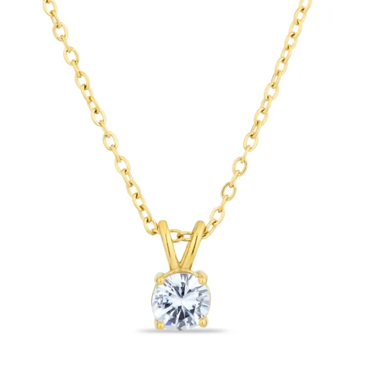 waterproof zirkoon ketting met hanger in verguld staal - OCEANA