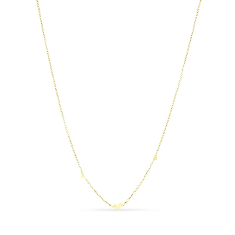 waterproof hart ketting in verguld staal - OCEANA