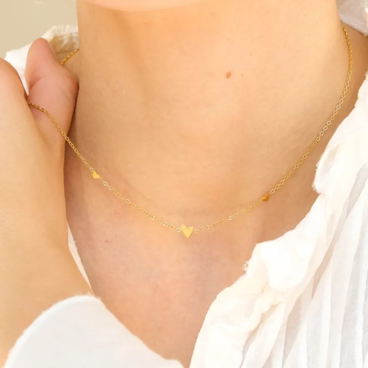 waterproof hart ketting in verguld staal - OCEANA