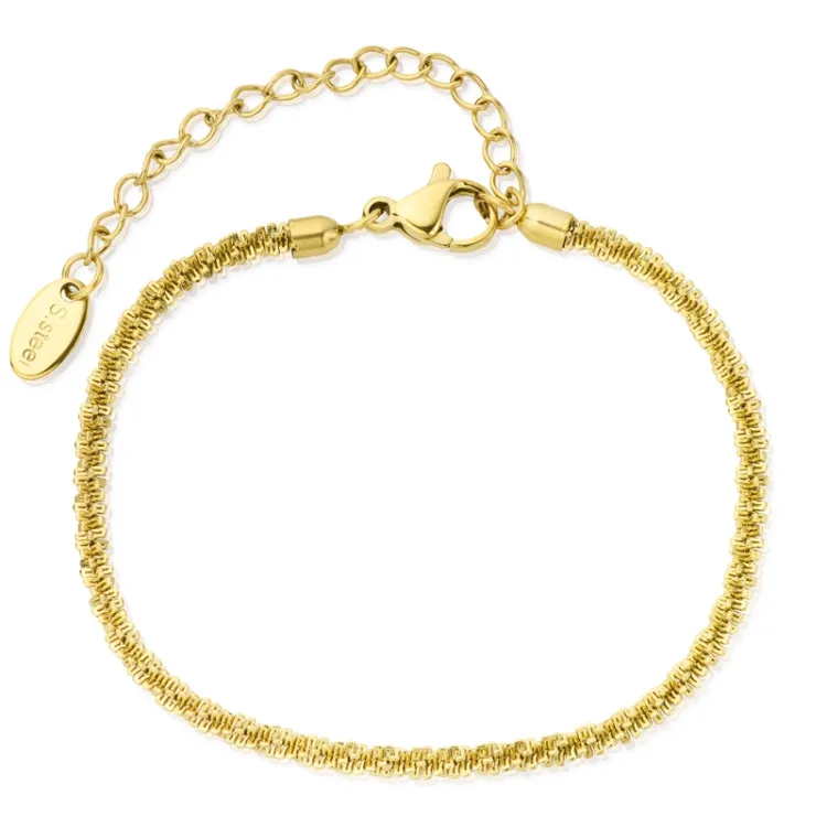 waterproof armband in verguld staal 15 + 5 cm x 2 mm  - OCEANA