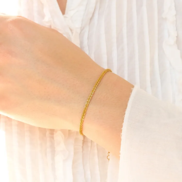 waterproof armband in verguld staal 15 + 5 cm x 2 mm  - OCEANA