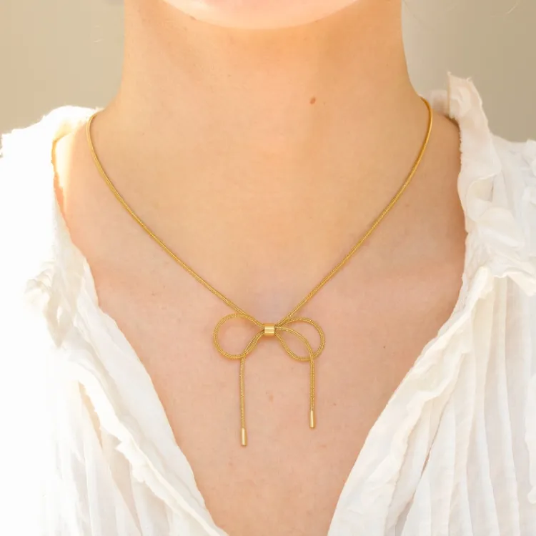 waterproof strikje ketting in verguld staal - OCEANA