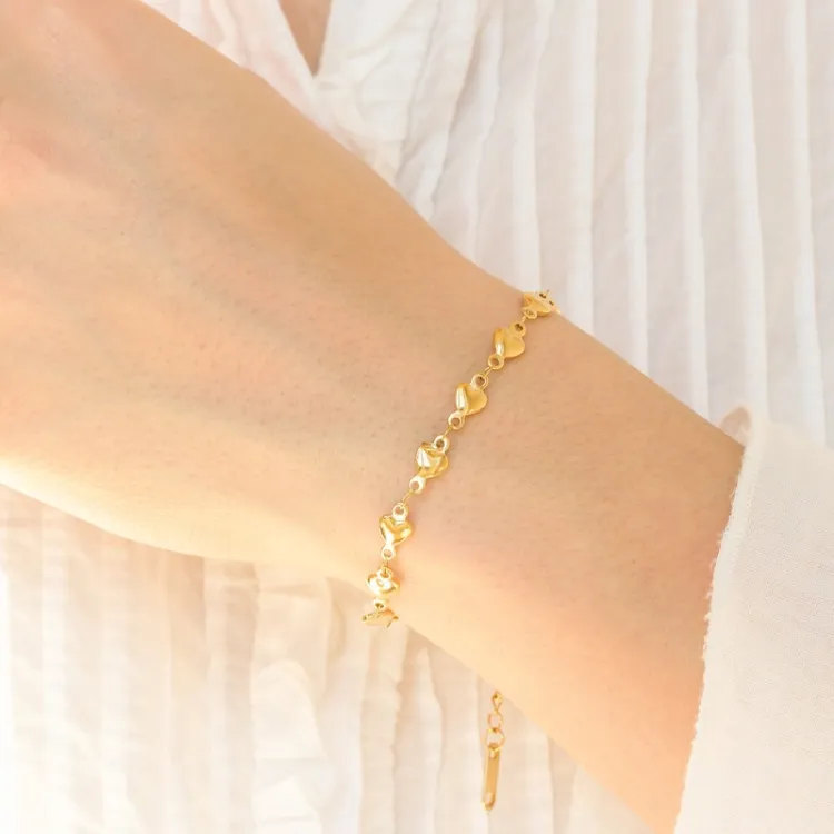 waterproof hart armband in verguld staal - OCEANA