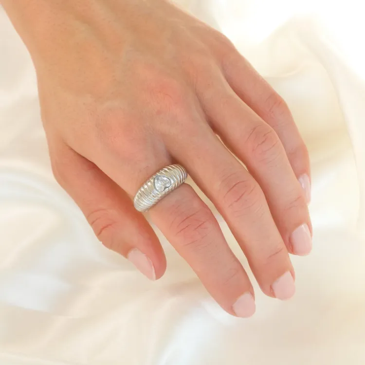 waterproof hart ring in staal - OCEANA