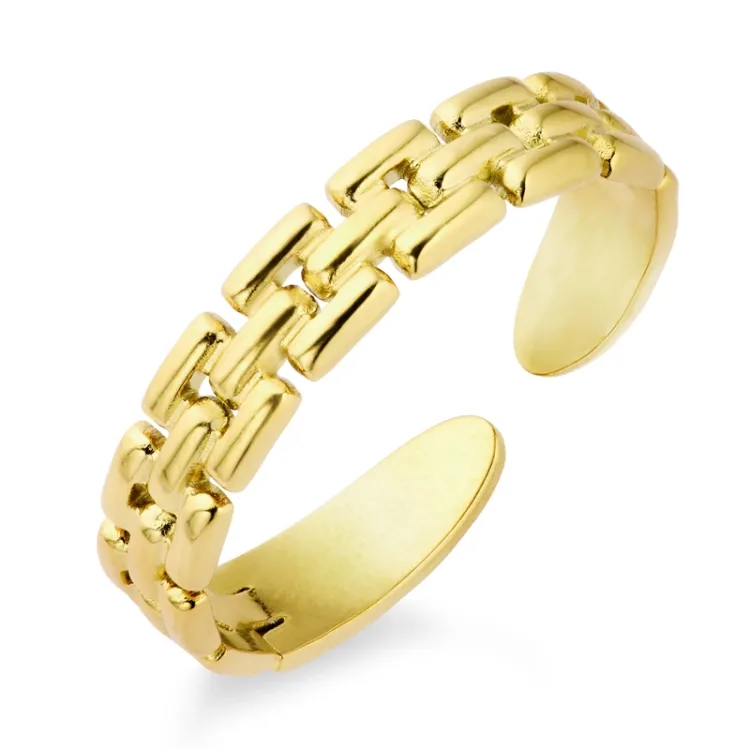 waterproof verstelbaar ring in verguld staal - OCEANA
