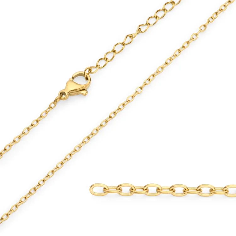 waterproof ketting in verguld staal 38 + 7 cm x 1,3 mm  - OCEANA