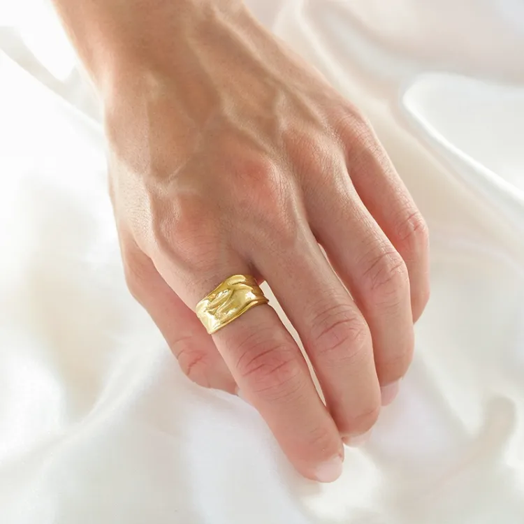 waterproof ring in verguld staal - OCEANA
