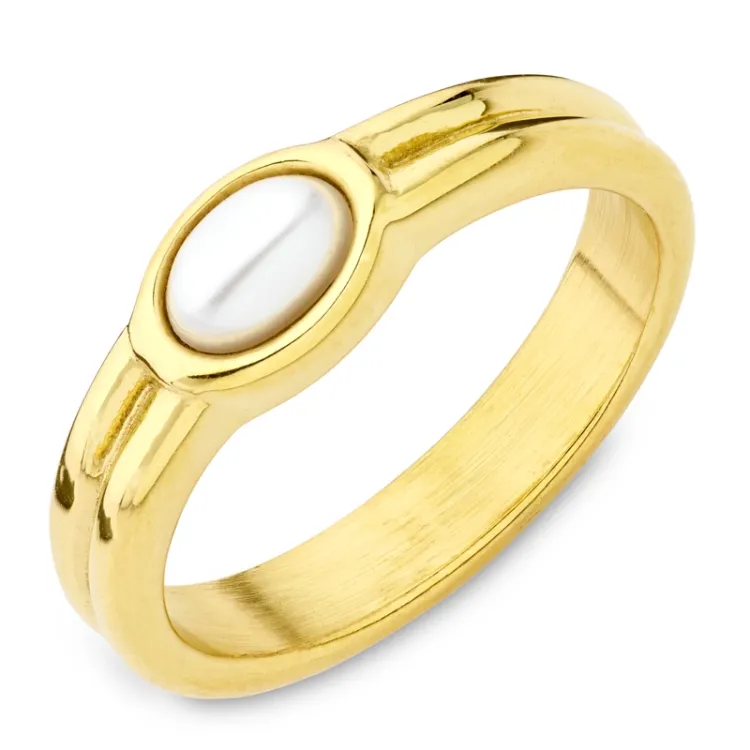 waterproof ring in verguld staal - OCEANA