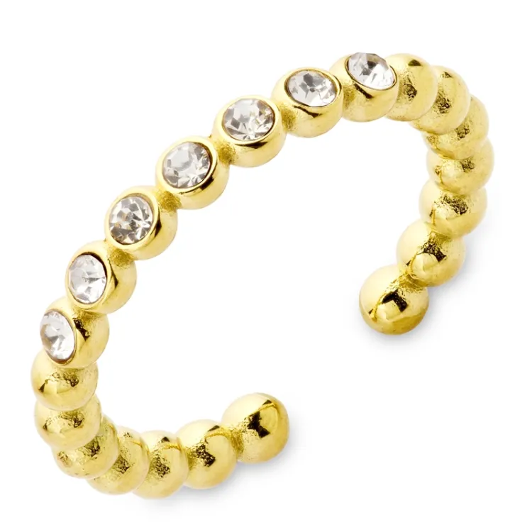 waterproof zirkoon ring in verguld staal - OCEANA
