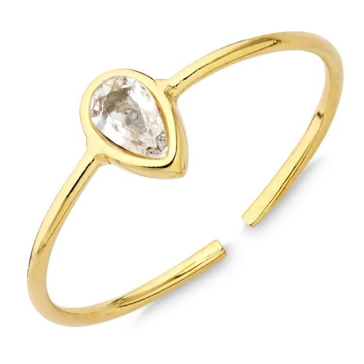 waterproof zirkoon ring in verguld staal - OCEANA