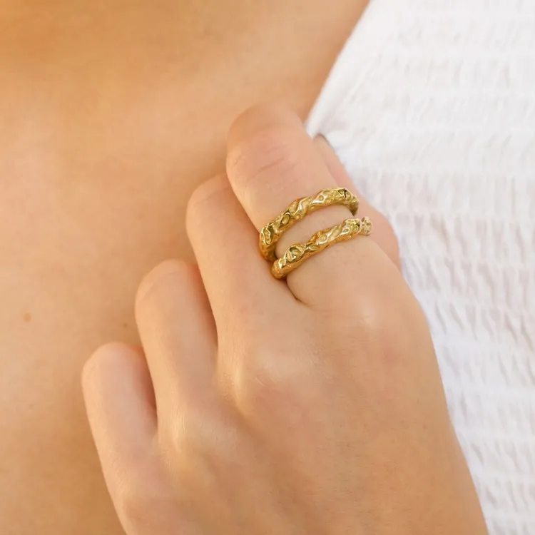 waterproof ring in verguld staal - OCEANA