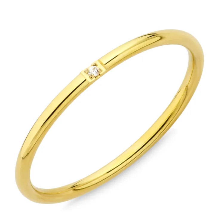 waterproof zirkoon ring in verguld staal - OCEANA