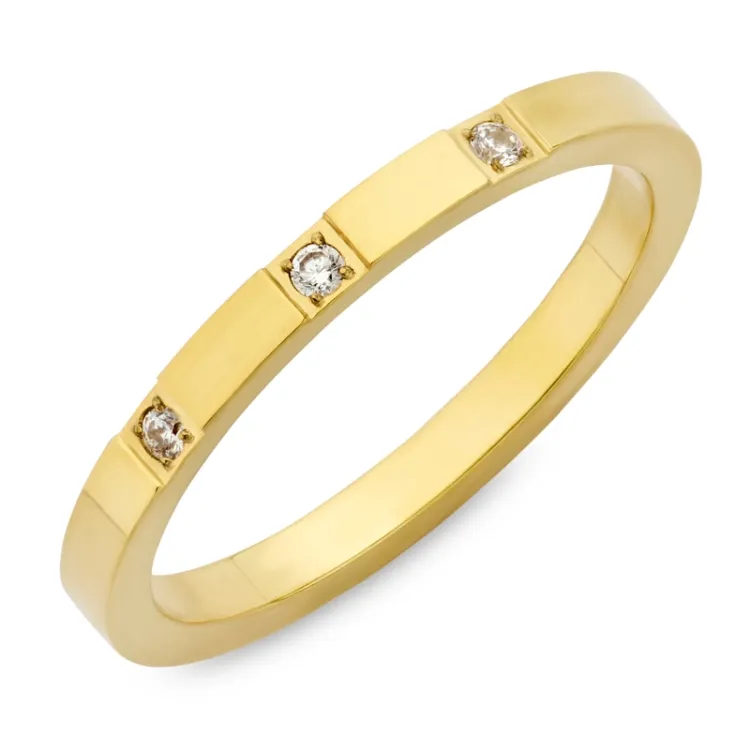 waterproof zirkoon ring in verguld staal - OCEANA