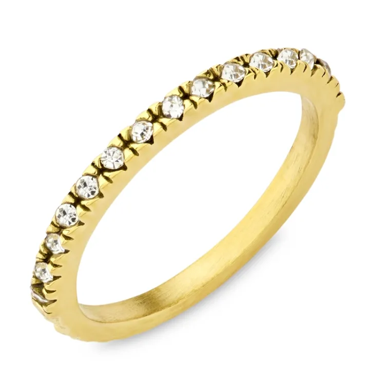 waterproof zirkoon ring in verguld staal - OCEANA