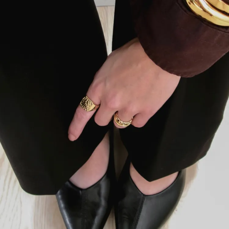 waterproof ring in verguld staal - OCEANA