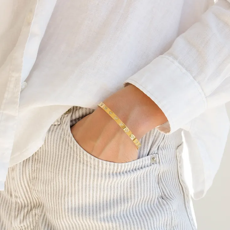 waterproof hart armband in verguld staal - OCEANA