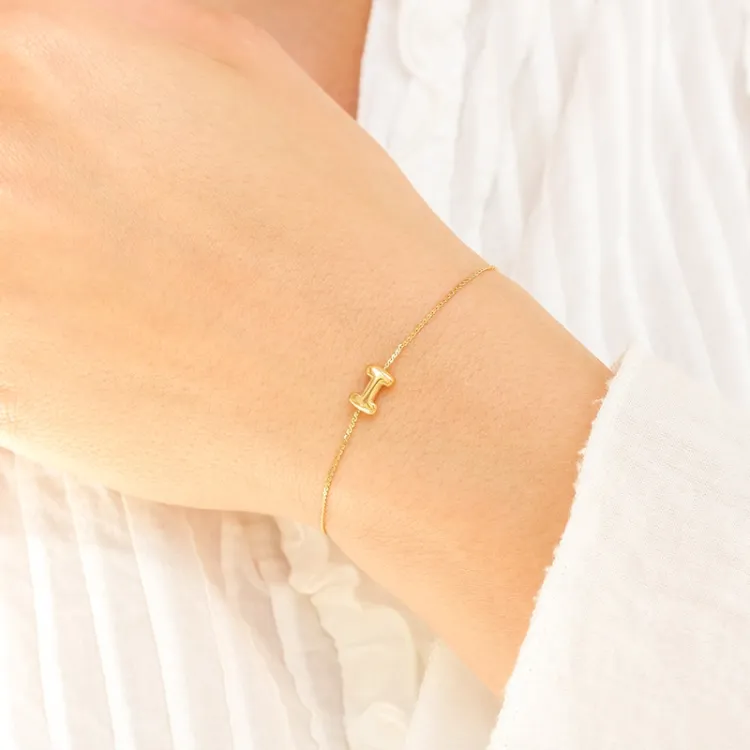 waterproof letter i armband in verguld staal - OCEANA