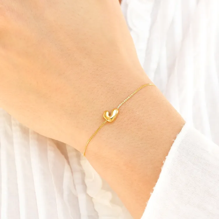 waterproof letter j armband in verguld staal - OCEANA
