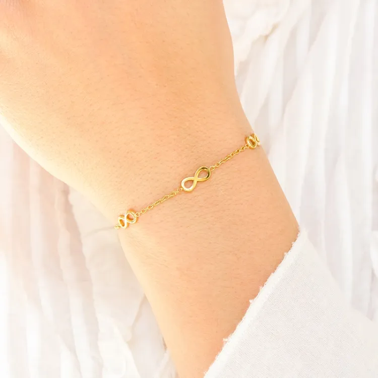 waterproof infinity armband in verguld staal - OCEANA