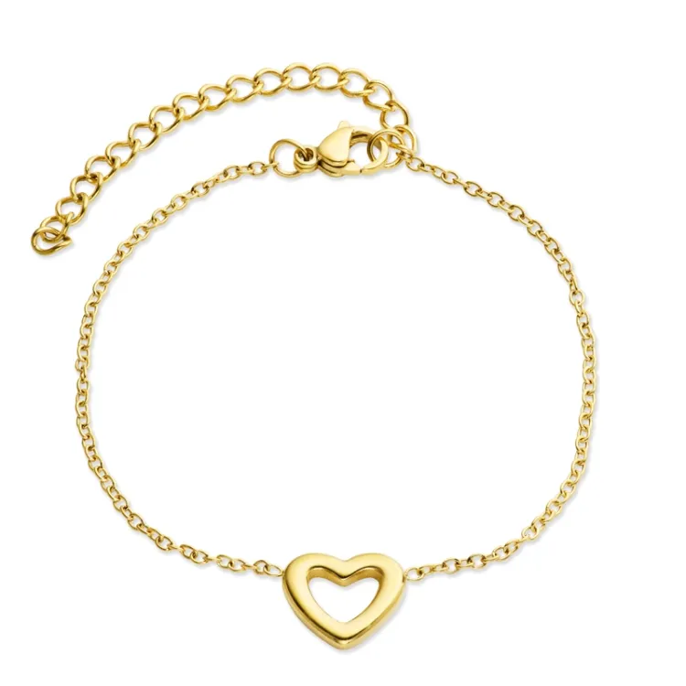 waterproof hart armband in verguld staal - OCEANA