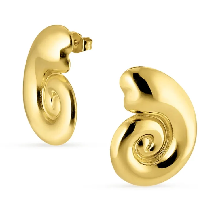 waterproof mossel oorbellen in verguld staal - OCEANA