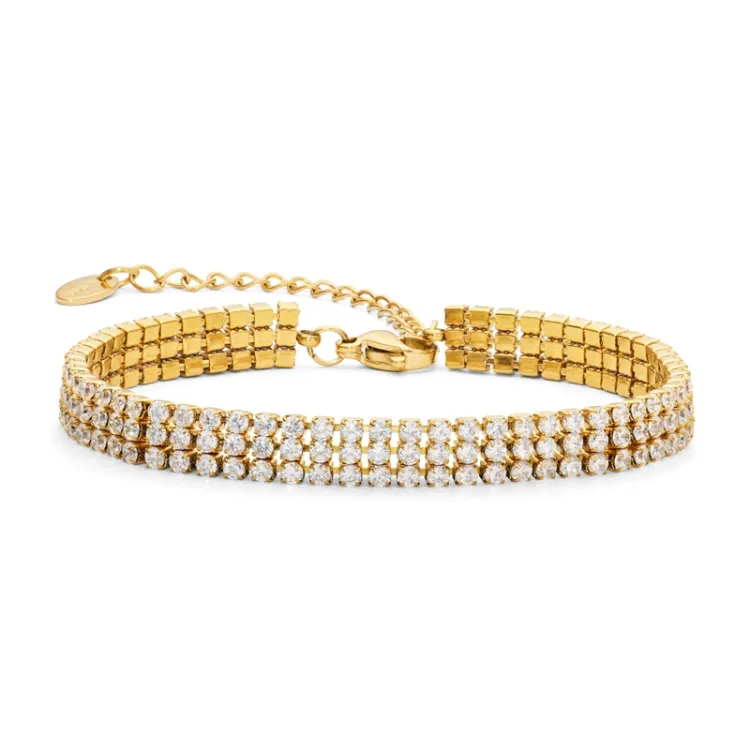 waterproof zirkoon armband in verguld staal - OCEANA