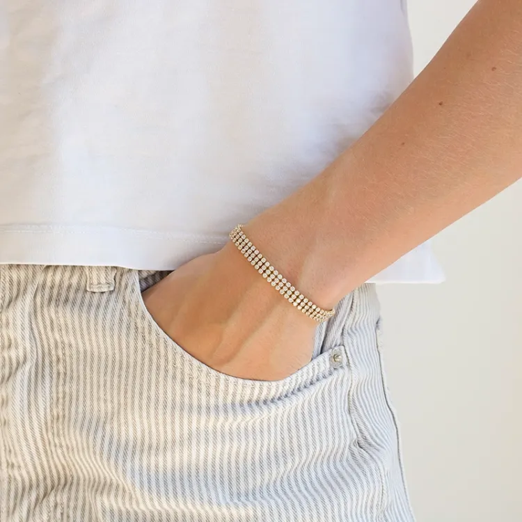 waterproof zirkoon armband in verguld staal - OCEANA