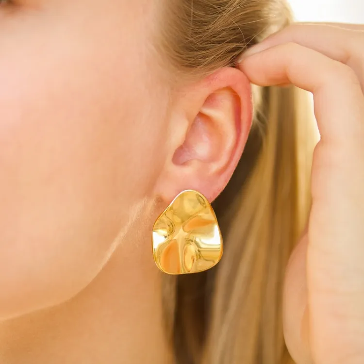 waterproof oorbellen in verguld staal - OCEANA