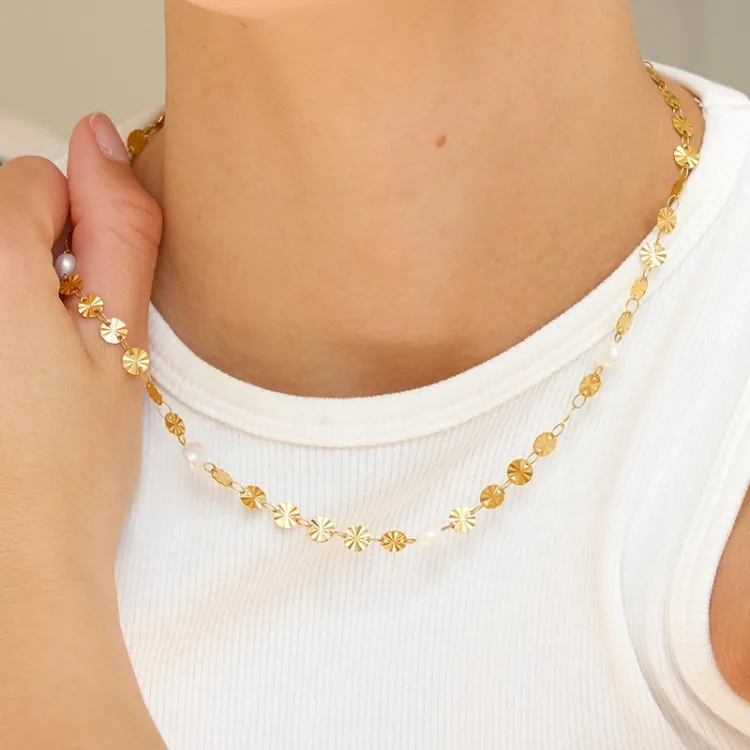 waterproof ketting in verguld staal - OCEANA