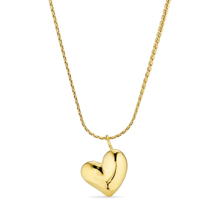 waterproof hart ketting in verguld staal - OCEANA