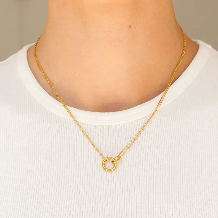 waterproof rond ketting in verguld staal - OCEANA