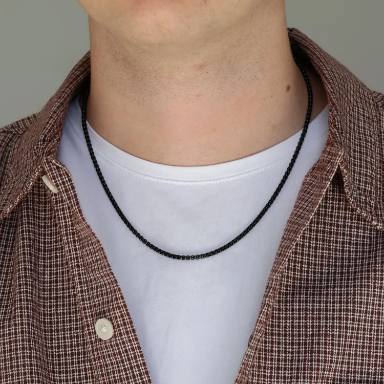 waterproof ketting in zwart staal 50 cm x 3 mm  - OCEANA