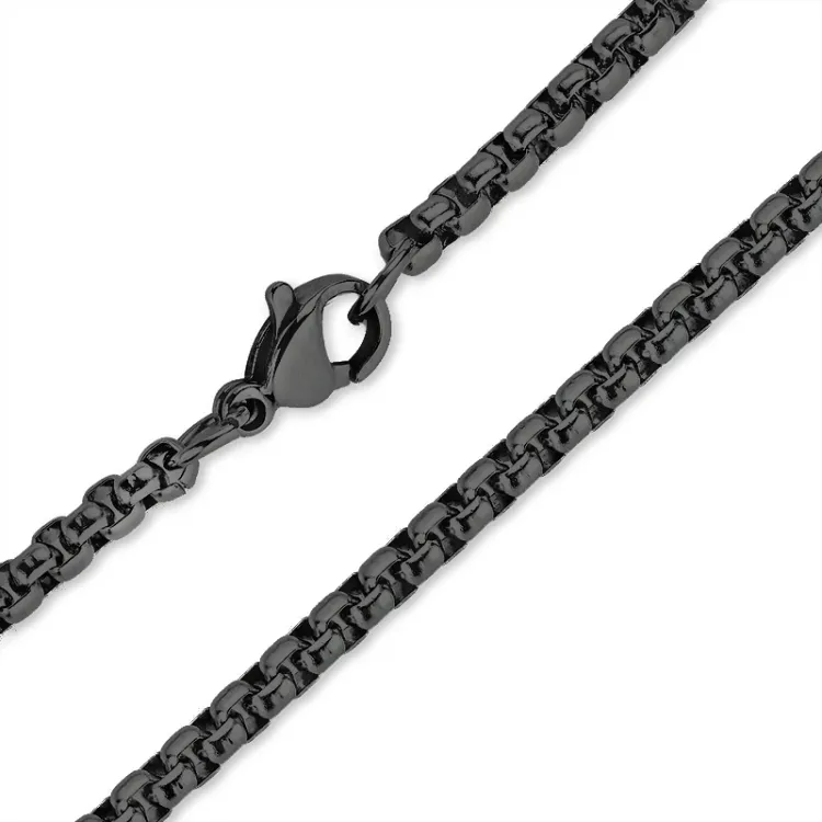 waterproof ketting in zwart staal 55 cm x 3 mm  - OCEANA