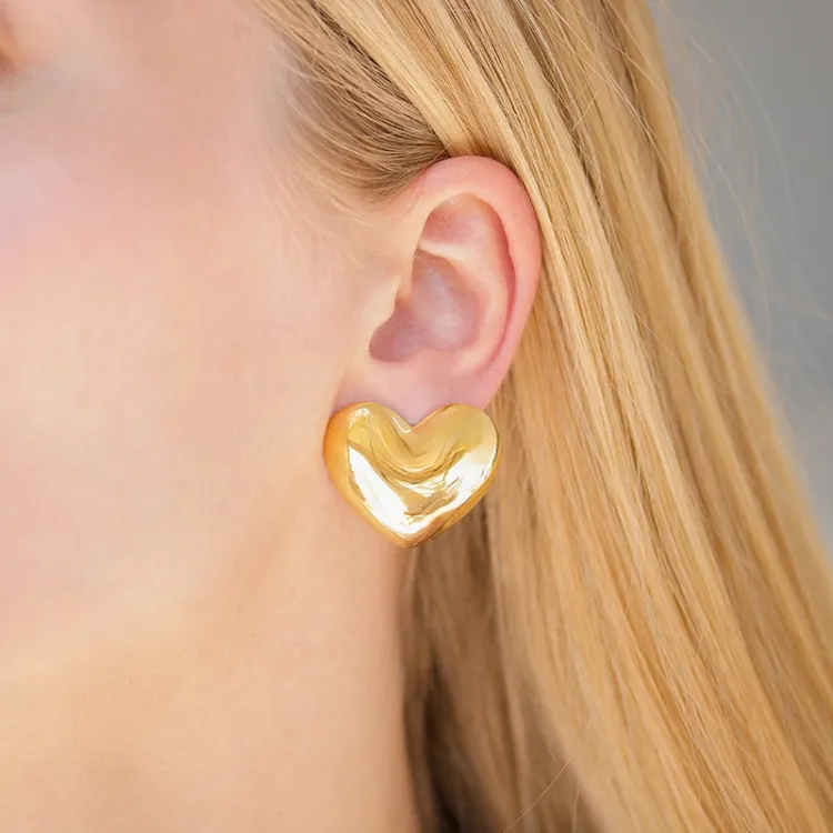 waterproof hart oorbellen in verguld staal - OCEANA