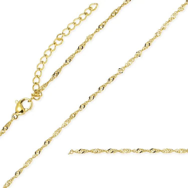 waterproof ketting in verguld staal 45 cm x 2 mm  - OCEANA