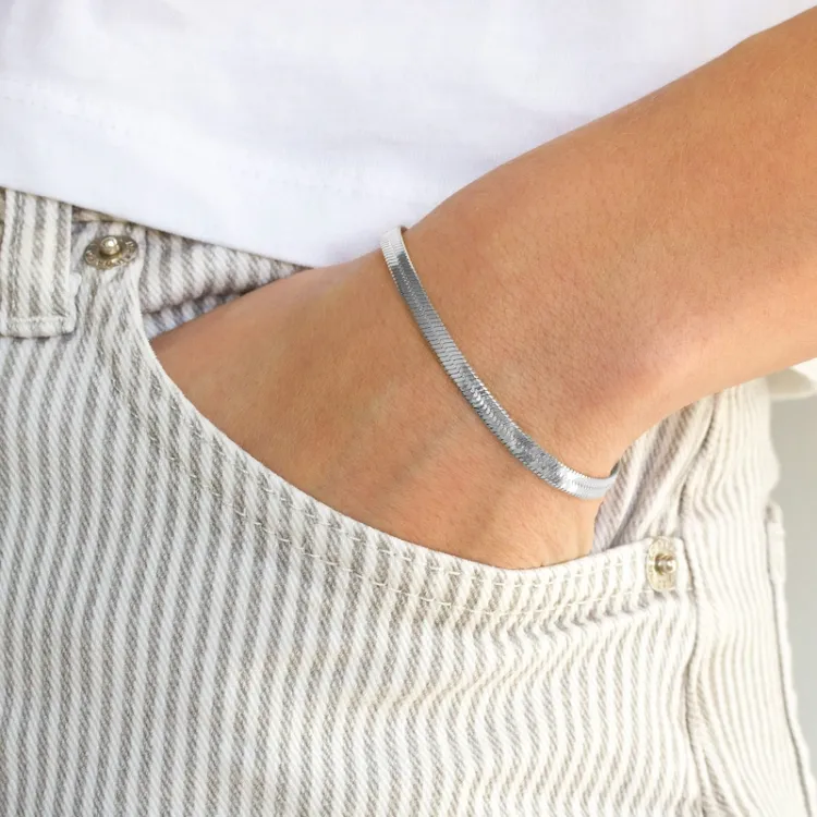 waterproof armband in staal 16 + 5 cm x 4,0 mm  - OCEANA