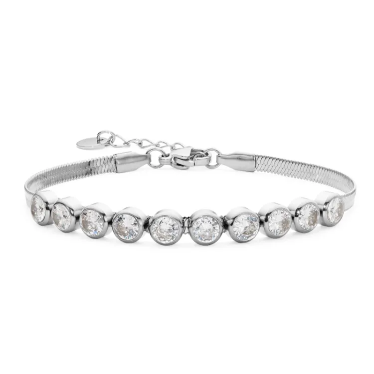 waterproof zirkoon armband in staal - OCEANA