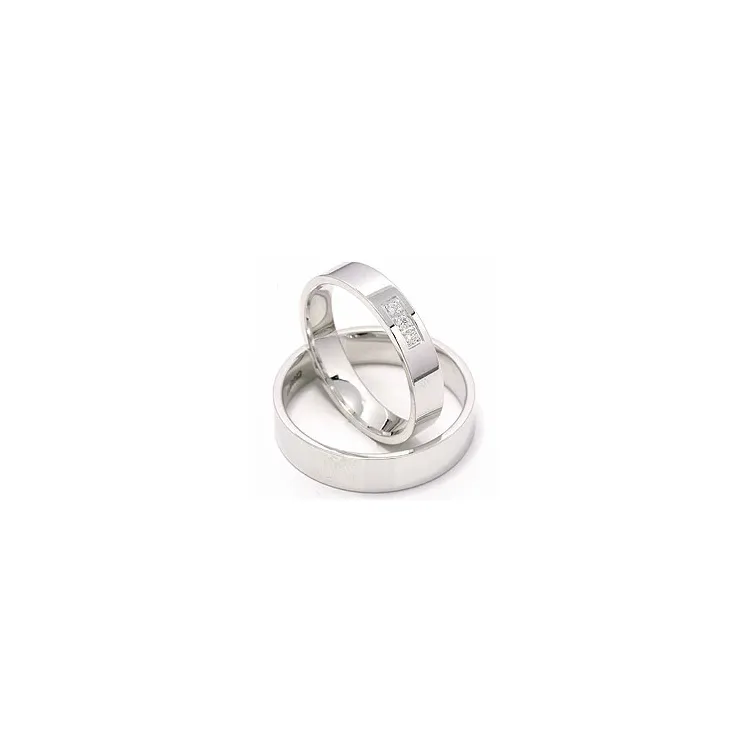 trouwringen in 14 karaat witgoud 0,049 ct - set