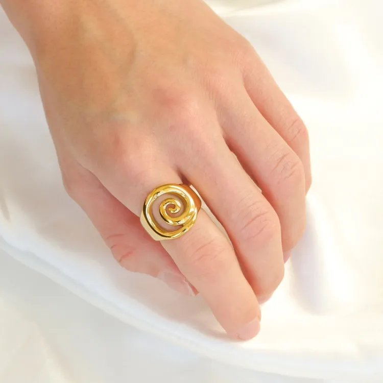 waterproof ring in verguld staal - OCEANA