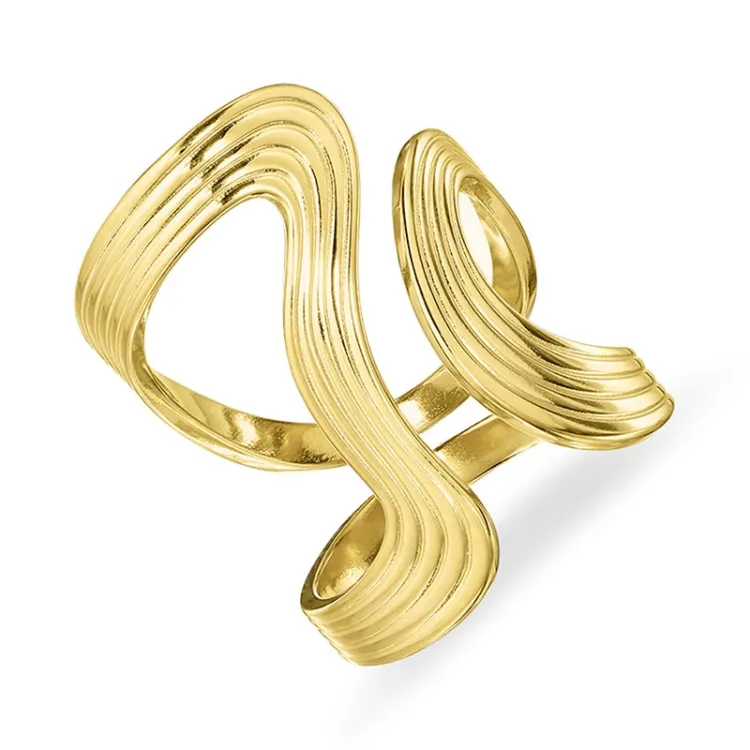 waterproof verstelbaar ring in verguld staal - OCEANA