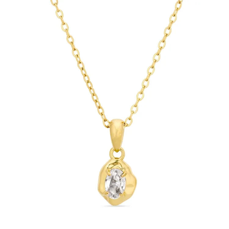 waterproof zirkoon ketting in verguld staal - OCEANA