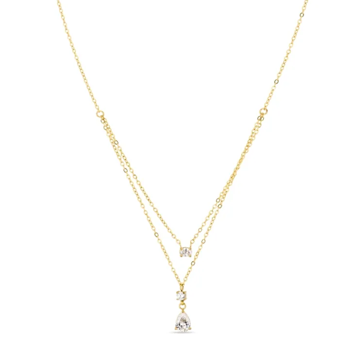 waterproof zirkoon ketting in verguld staal - OCEANA
